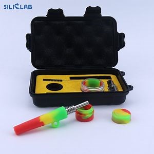 [Hot Item] All-in-One Glass One Hitter Wax Concentrate DAB Smoking Pipe Set