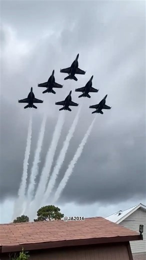 blue angels fa-18s pass by