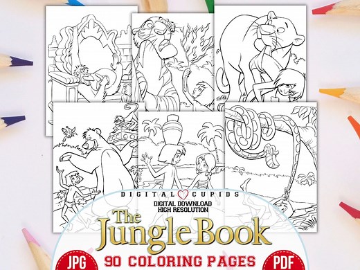 Jungle Book Coloring Pages: 90 Printable Designs (JPG & PDF) - Etsy