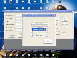 Database Year Model - Sacraments Register