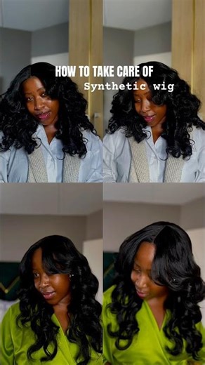 How to curl synthetic wig tutorial on my channel ☺️ #syntheticwigmaintenance #syntheticwigs