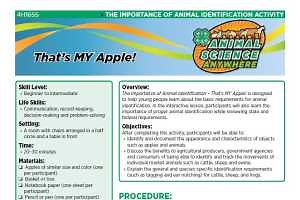 The Importance of Animal Identification Activity: That's MY Apple!