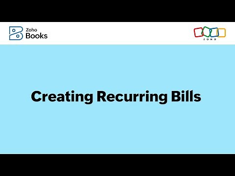 How to create a Recurring Bill in Zoho Books
