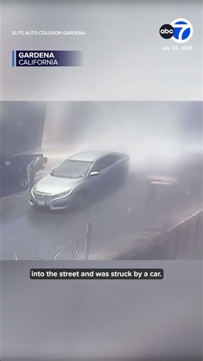 Pedestrian hit by car after hydrant crash floods street