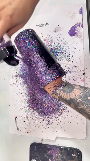 14M views · 167K reactions | Black and purple holographic chunky glitter epoxy tumbler #glittertumblers #customgifts #glitter | Ivette - Glitter Tumblers Made By Maestra | Facebook
