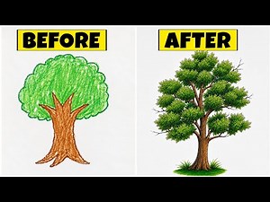 How to Draw a Tree Like a Pro Artist 🌳 | Basic to Advanced Drawing Tutorial