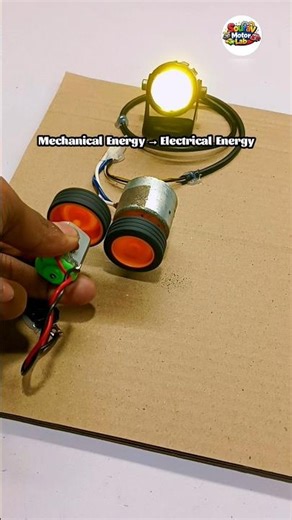 Motor to Generator Power 🔥 Free Electricity Experiment | LED Fog Light ON ⚡