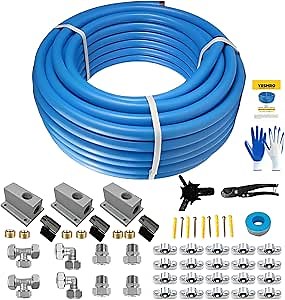 Shop Air line kit 3/4"×100'&200'&300' HDPE-Aluminum-HDPE Air Tubing Compressed Air Line Kit for Air Compressor Accessories Leak Proof&Easy to Install Compressed Air Piping System for Garage