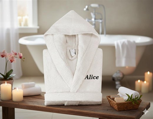 Mothers Day Gifts - Name Embroidered Robes - Custom Gift for Mom, Personalized Monogrammed Robe - Luxurious Turkish HOODED BATHROBE - Unisex - Etsy