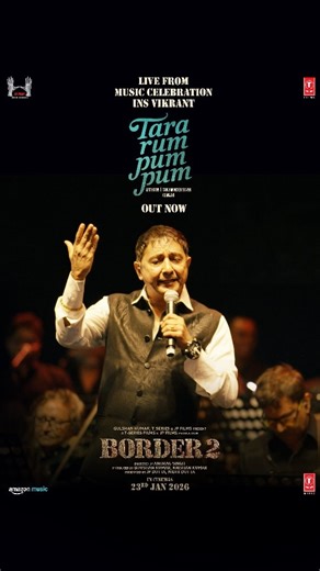 T-Series on Instagram: "A tune that celebrates togetherness in uniform! ❤️🫡 #TaraRumPumPum - live from the grand music celebration at INS Vikrant - out now. Advance Booking Now Open! #Border2 releasing in cinemas this friday. @iamsunnydeol @varundvn @diljitdosanjh @ahan.shetty #BhushanKumar #JPDutta @nidhiduttaofficial #KrishanKumar @anurag_singh_films @neerajkalyan24 @shivchanana @binnoykgandhi @tseriesfilms @tseries.official @jp.films.official @sonambajwa @monajsingh @medhaarana @anyasinghoff