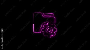 Execution process, implement ideas, gear icon.file with gear icon.Gear, control panel, adjust, configuration, customize, fix, repair, service center, breakdown, system error. Stock Video