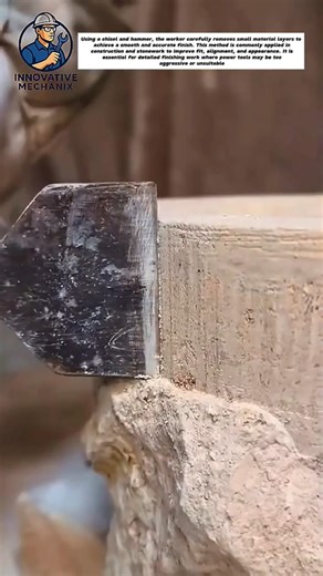 Precision Stone Edge Shaping with Chisel and Hammer | Masonry Finishing Technique