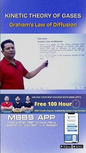 Graham’s Law of Diffusion Explanation #physicswallah #neet #jee