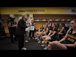 Iowa locker room after upsetting South Carolina in the 2023 NCAAWT National Semifinal