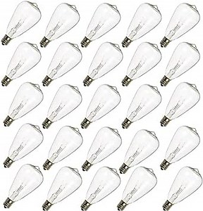 25-Pack ST35 Light Bulbs Replacement Edison Clear Bulbs -5 Watts C7/E12 Screw Base for Indoor/Outdoor Patio String Lights