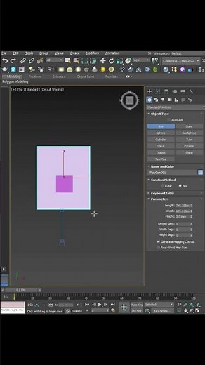 "Camera setup in 3ds Max: controlling lens, target, and DOF parameters."