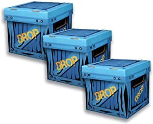 Blue Loot Drop Box Gamer Storage | New Shape Blue Utility Box - 7.9"x7.9"x7.9" - Use For Gamer Accessories, Room Decor, Party Supplies, Gamer Stuff or Toys - Great Gift for Gamers-3, Blue Utility Box