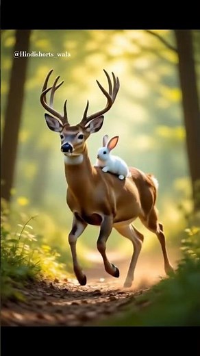 The story of real friendship Deer and rabbit 🐇 #ai #rabbit #deer #cartoon #story