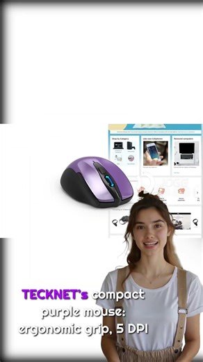 TECKNET Wireless Mouse, 2.4G Ergonomic Optical Mouse #youtubeshorts #shortvideo #laptop
