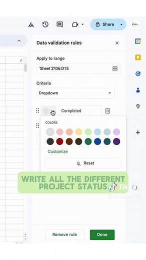 Interactive Project Tracker in Google Sheets - Part I Tutorial