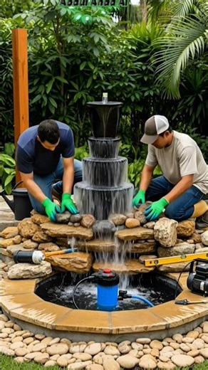 DIY Garden Waterfall Fountain | Beautiful Flower Pot Water Feature