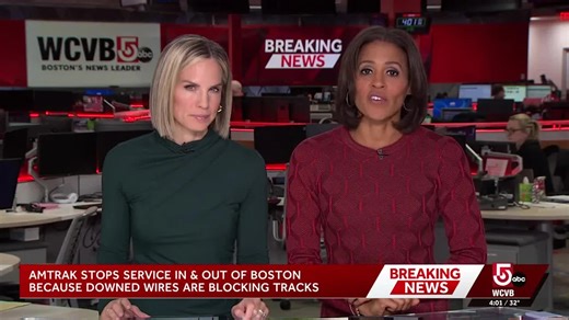 Downed wires cause problems for Amtrak, Commuter Rail in Boston