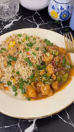 ᴋʜᴀᴅɪᴊᴀ ᴀʟᴠɪ シ︎ | Try my Chinese Rice with Chicken Shashlik! This recipe combines the flavors of tender chicken shashlik with Chinese rice. Perfect for a... | Instagram