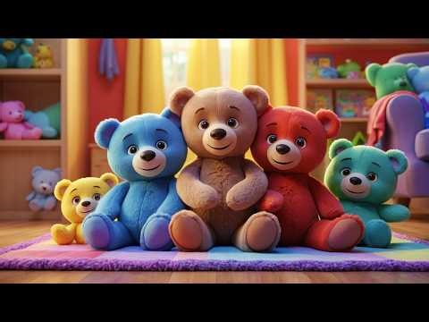 Five Little Toy Bears Cuddle Cuddle Cuddle | Sweet Bedtime Song & Counting Rhyme