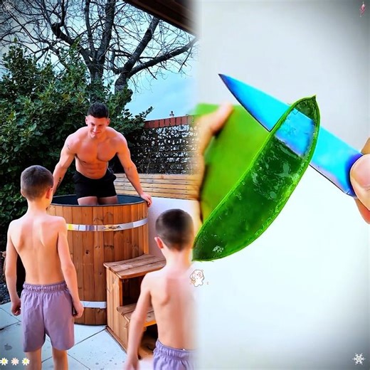 My kids’ first ice bath 🥶