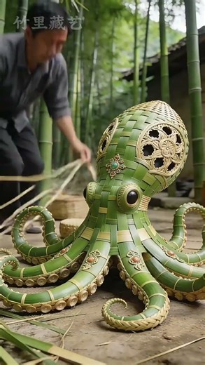 章鱼#bambooweavingart #intangibleheritage #bambooart #craftmanship #bamboo #indiancraftsmanship #frog