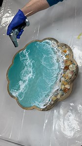 36K views · 483 reactions | New Ocean Beach Wave Lazy Susan available soon #karenhammondart #lazysusan #oceandecor #coastaldecor #oceanart #coastalart #resin #resinart | Karenhammondart | Facebook