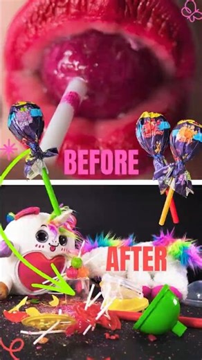 MEGA POPS with SECRET BABY LOLLIPOPS INSIDE! 🍭💥 #satisfying #asmr #slowmotion