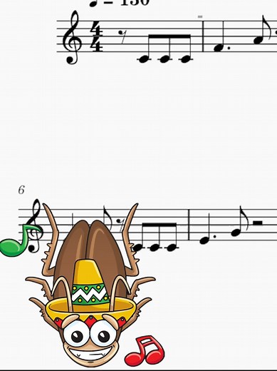 La Cucaracha, Partitura Para Trompete! 🪳 #musica #score #solo #trumpet #partituras #trompete #viral_video #trumpetplayer #desenhos #animacao #lacucaracha #mexico #sheetmusic