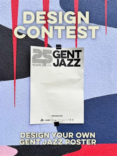 We’re launching a design contest. No design background needed. Make your own Gent Jazz poster. There are no rules. Paint it. Draw it. Collage it. Type it. Go wild. Everything goes. Get the chance to win duo tickets and see your work all over the city, on our socials and exhibited at the STAM 👀 Feeling inspired? Grab a template at a selection of places of our partners or download a template via gentjazz.com. #gentjazz #design #opencall #gent #create