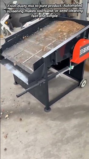 Efficient mechanical sieve for soil or seed material separation.