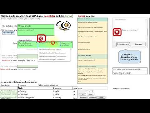 29 Macros VBA Excel Boite de dialogue MsgBox paramétrage avancé