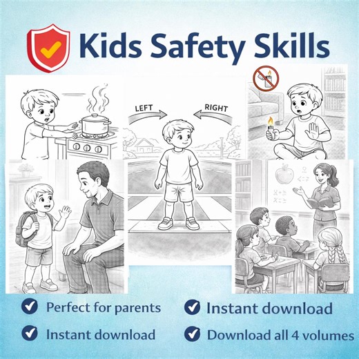Kids Safety Worksheet Bundle | Body Safety – 47 Printable Activities, Ages 2-7 (PDF Download) - Etsy