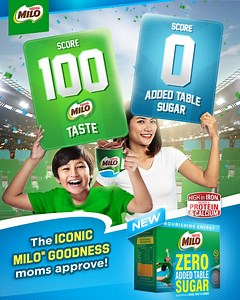 100 in taste and 0 added table sugar. Get the same delicious MILO® taste that kids enjoy without the added table sugar! Introducing the NEW MILO® Zero Added Table Sugar! | MILO® Philippines