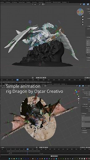 Dragón 3d riggin blender #3dart #blender3d #blender #rigging #rendering