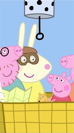 Peppa takes a hot air balloon ride #Shorts #PeppaPig | Cartoons for Kids