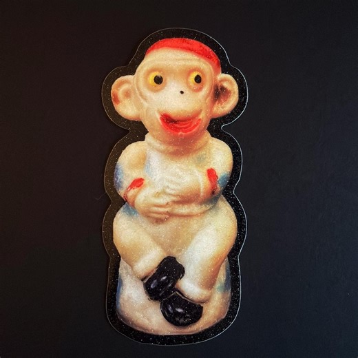 Vintage Monkey Glitter Sticker - Etsy