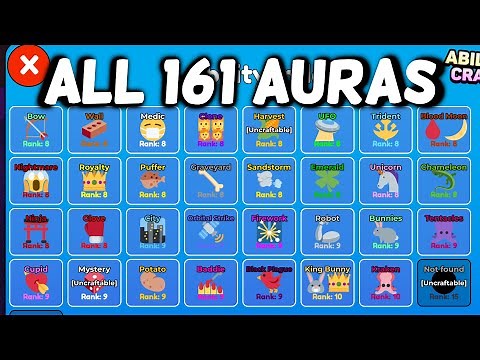 How to Get ALL 161 AURAS in ABILITY CRAFT Roblox [ ALL 161 RECIPES ]