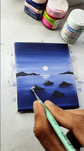 easy painting using poster colour 😍🖌️ #shorts #drawing