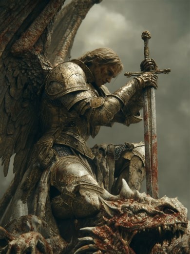 Archangel Michael Defeats the Dragon | Angel vs Demon Battle #archangel #angel #angelvsdemon #heaven #heavenvshell #battleofheaven #faith #demon #cinematic #aiart #fyp