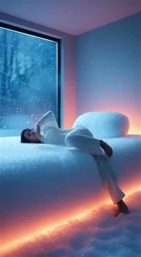 Sleeping on a Bed of Snow ❄️ #dreamyspaces #relax #aesthetic #army #kpop #bts