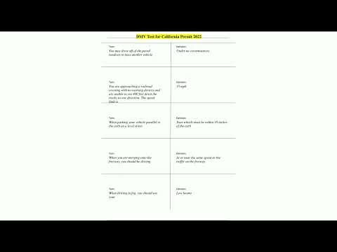 DMV Test for California Permit 2022 CA DMV California Class C Driver Written test 2022 Real4