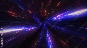 4k motion design. Looped seamless 3d animation of a flight through a light space tunnel. Stock Video