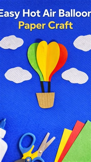 Beautiful 3D Paper Hot Air balloon craft | easy diy art project #shorts #craft #diy