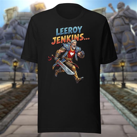 Leeroy Jenkins Battle Cry T-shirt, Funny MMORPG Gaming Nostalgia, Paladin Raid, PC RPG, Game Life, Gamer Gift, Viral Video Meme - Etsy