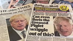 British newspapers declare Johnson 'on the brink'